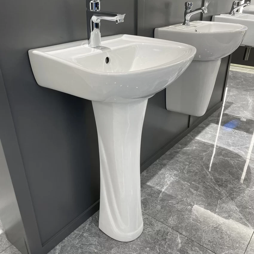 Chậu rửa mặt JOMOO 12803-1/11P-I011 Chậu rửa mặt lavabo treo tường chân dài JOMOO 12803-1/11P-I011