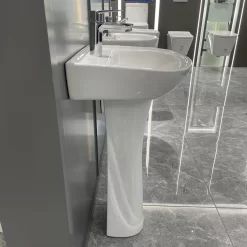 Chậu rửa mặt lavabo treo tường chân dài JOMOO 12803-1/11P-I011 12 Chậu rửa mặt lavabo treo tường chân dài JOMOO 12803-1/11P-I011