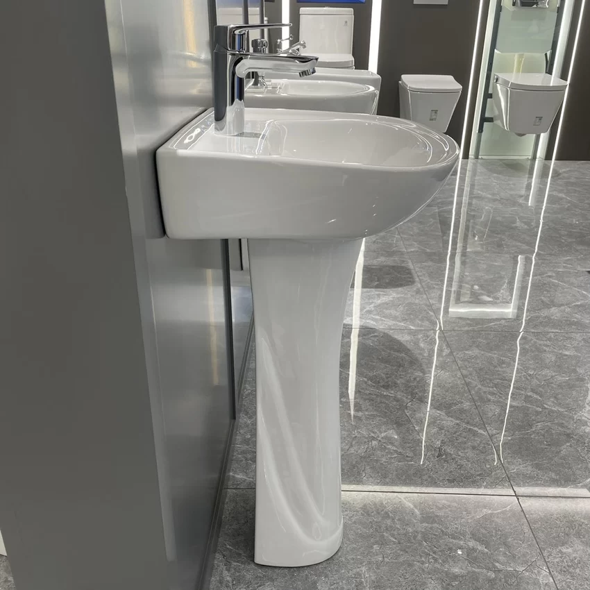 Chậu rửa mặt chân dài JOMOO Lavabo treo tường JOMOO 12803-1/11P-I011