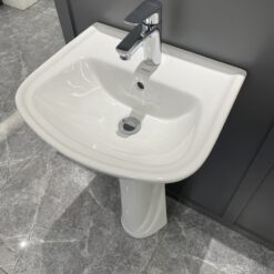 Chậu rửa mặt lavabo treo tường chân dài JOMOO 12803-1/11P-I011