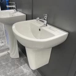 Chậu rửa mặt lavabo treo tường chân lửng JOMOO 12808-1/11P-I011