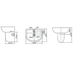 Chậu rửa mặt lavabo treo tường chân lửng JOMOO 12808-1/11P-I011 15 Chậu rửa mặt lavabo treo tường chân lửng JOMOO 12808-1/11P-I011
