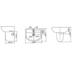 Chậu rửa mặt lavabo treo tường chân lửng JOMOO 12808-1/11P-I011