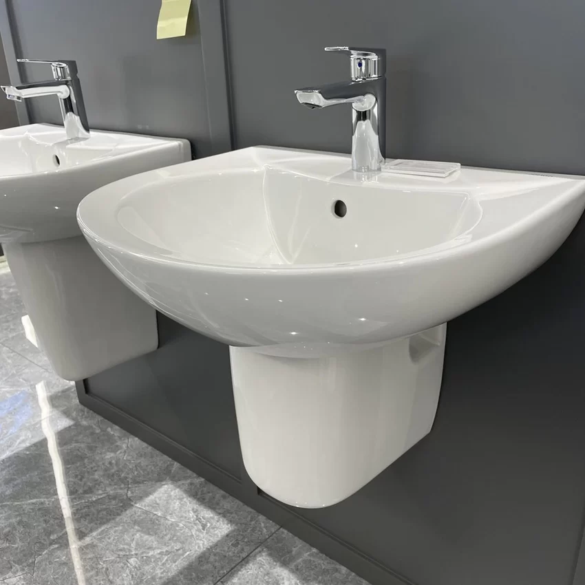 Chậu rửa mặt lavabo treo tường chân lửng JOMOO P12748-1/11P-1 16 Chậu rửa mặt lavabo treo tường chân lửng JOMOO P12748-1/11P-1 - SKU: P12748-1/11P-1