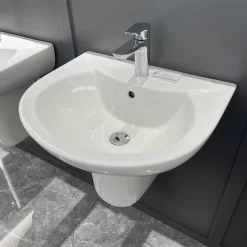 Chậu rửa mặt lavabo treo tường chân lửng JOMOO P12748-1/11P-1