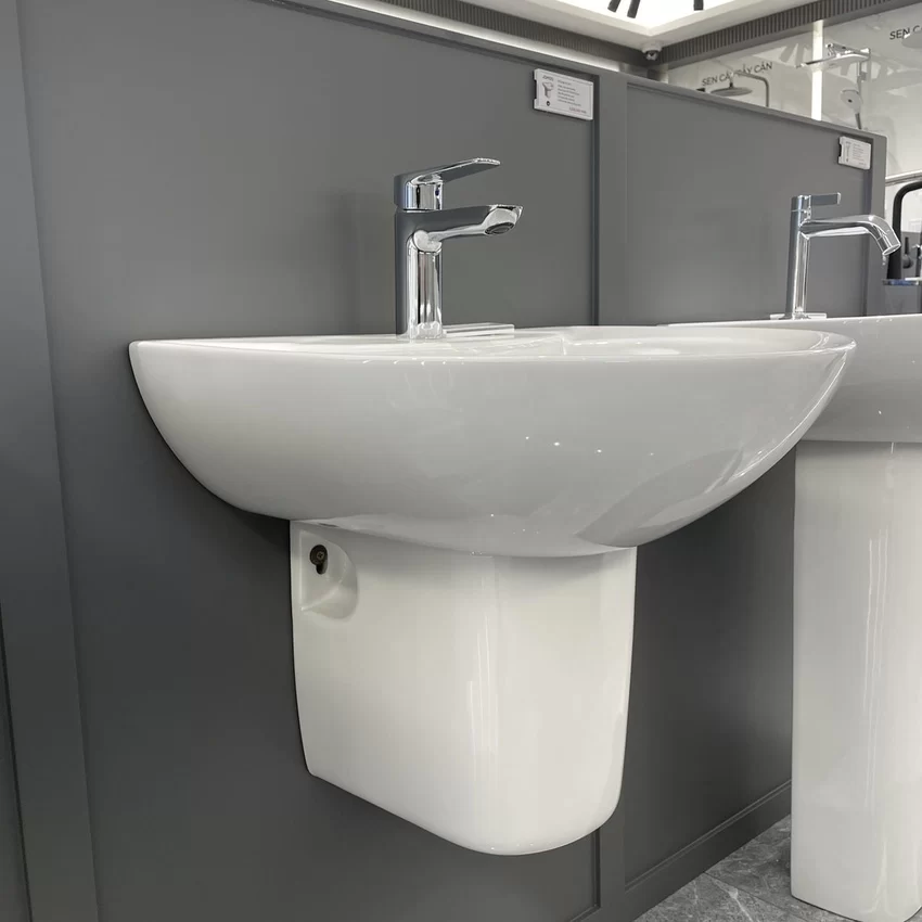 Chậu rửa mặt lavabo treo tường chân lửng JOMOO P12748-1/11P-1 18 Chậu rửa mặt lavabo treo tường chân lửng JOMOO P12748-1/11P-1 - SKU: P12748-1/11P-1