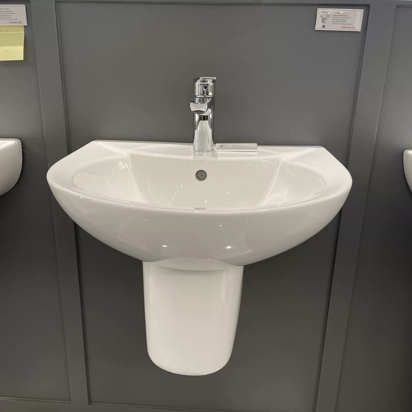 Chậu rửa mặt lavabo treo tường chân lửng JOMOO P12748-1/11P-1 21 Chậu rửa mặt lavabo treo tường chân lửng JOMOO P12748-1/11P-1 - SKU: P12748-1/11P-1