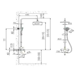 Sen cây tắm đứng nóng lạnh có tẩy cặn JOMOO 36631-576/1B-I011
