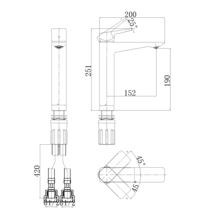 Vòi chậu lavabo nóng lạnh JOMOO 32311-477/1B-I011 5 Vòi chậu lavabo nóng lạnh JOMOO 32311-477/1B-I011