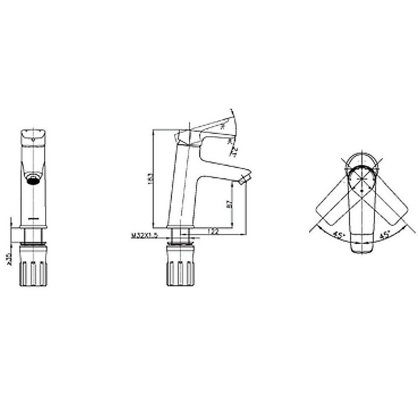 Vòi chậu lavabo nóng lạnh JOMOO 32316-473/1B-I01T 10 Vòi chậu lavabo nóng lạnh JOMOO 32316-473/1B-I01T