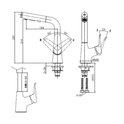 Vòi rửa chén bát nóng lạnh 2 chế độ xả JOMOO 32394-649/1B-Z 17 Vòi rửa chén bát nóng lạnh 2 chế độ xả JOMOO 32394-649/1B-Z