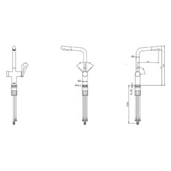 Vòi rửa chén bát nóng lạnh dây rút JOMOO 23020-648/1B-Z