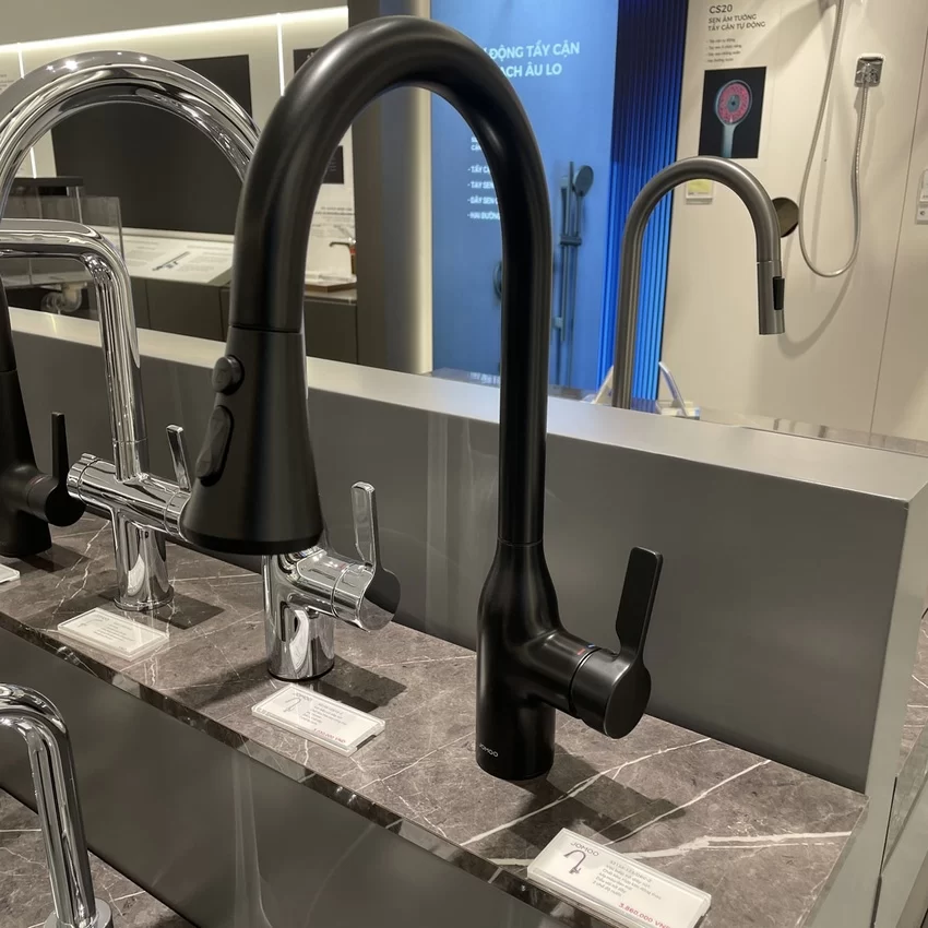 Vòi rửa chén bát nóng lạnh dây rút JOMOO 33138-123 12 Vòi rửa chén bát nóng lạnh dây rút JOMOO 33138-123