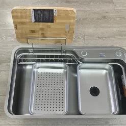 Chậu rửa chén Posco 304 Linen dập nổi Kluger KF7848FS - DO Plus