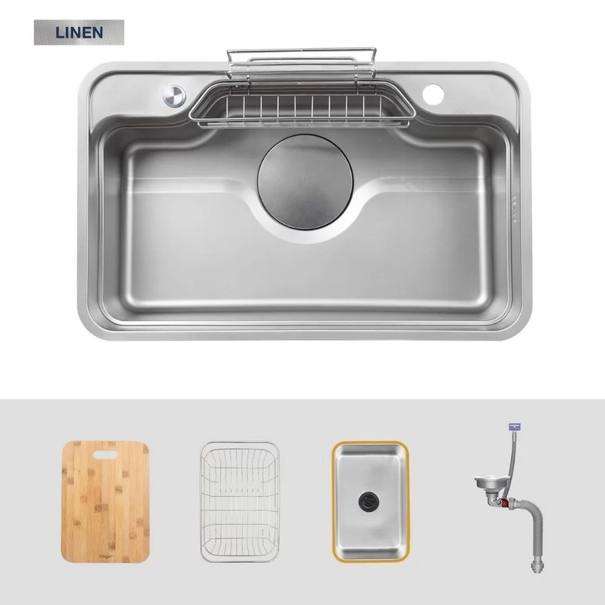 Chậu rửa chén Posco 304 Linen dập nổi Kluger KF7848FS LUX Chậu rửa chén Posco 304 Linen dập nổi Kluger KF7848FS LUX