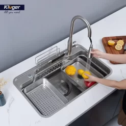Chậu rửa chén Posco 304 Linen dập nổi Kluger KF7848FS - S78 Basic