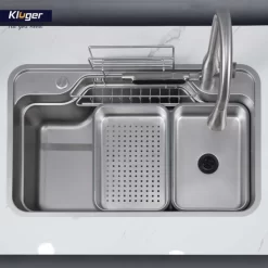 Chậu rửa chén Posco 304 Linen dập nổi Kluger KF7848FS - S78 Plus