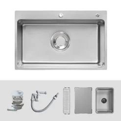 Chậu rửa chén Posco 304 Linen dập nổi Kluger KF7850FS Plus 13 Chậu rửa chén Posco 304 Linen dập nổi Kluger KF7850FS Plus