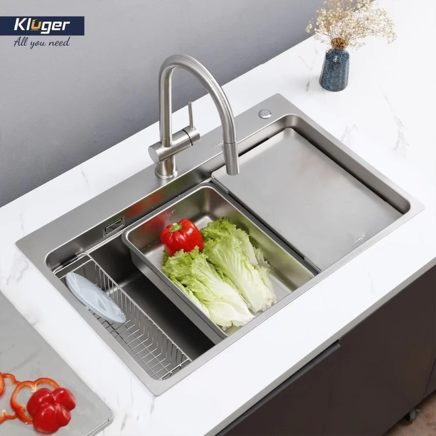 Chậu rửa chén Posco 304 Linen dập nổi Kluger KF7850FS Plus 23 Chậu rửa chén Posco 304 Linen dập nổi Kluger KF7850FS Plus trong ứng dụng thực tế