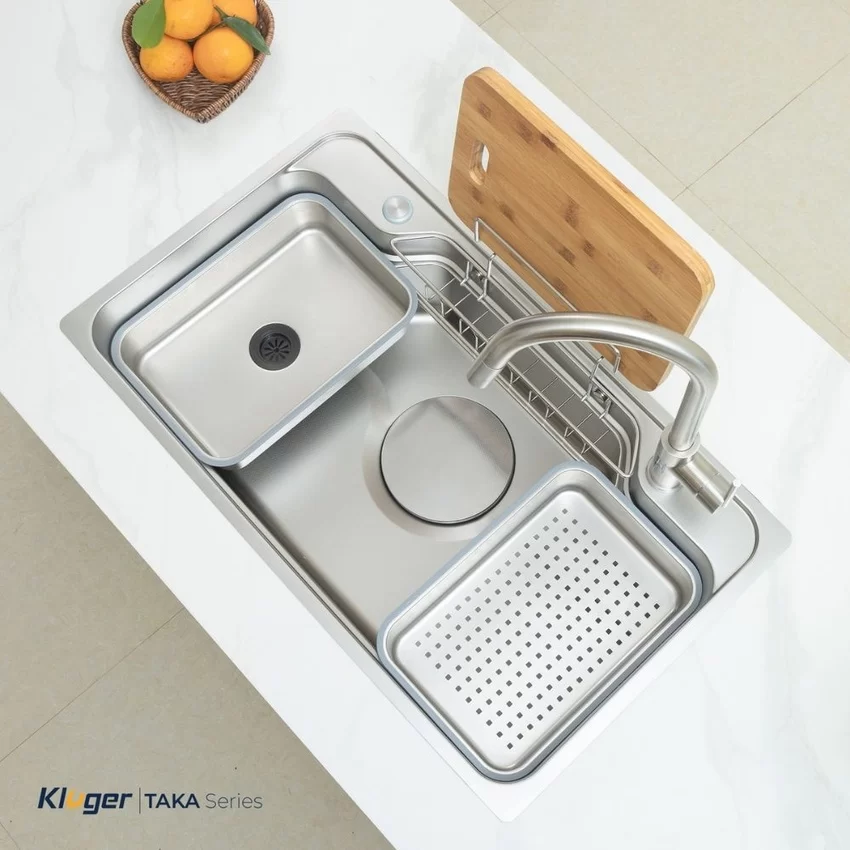 Chậu rửa chén Posco 304 Linen dập nổi Kluger KF8248FS Plus Chậu rửa chén Posco 304 Linen dập nổi Kluger KF8248FS Plus