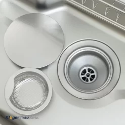 Chậu rửa chén Posco 304 Linen dập nổi Kluger KF8248FS Plus