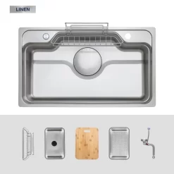Chậu rửa chén Posco 304 Linen dập nổi Kluger KF8248FS Plus 15 Chậu rửa chén Posco 304 Linen dập nổi Kluger KF8248FS Plus