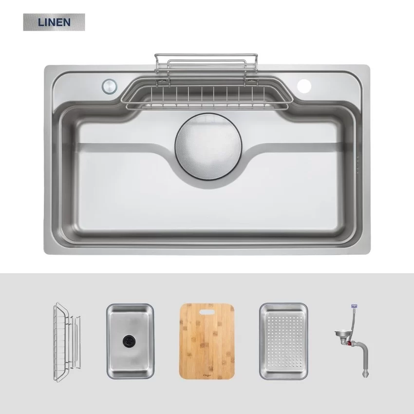 Chậu rửa chén Posco 304 Linen dập nổi Kluger KF8248FS Plus tại Hải Yến Home Chậu rửa chén Posco 304 Linen dập nổi Kluger KF8248FS Plus tại Hải Yến Home