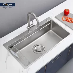 Chậu rửa chén Posco 304 Linen dập nổi Kluger KF8850FS Basic