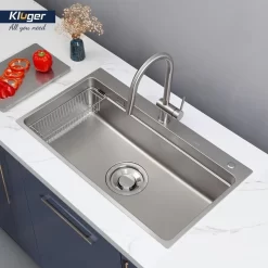 Chậu rửa chén Posco 304 Linen dập nổi Kluger KF8850FS Basic