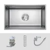 Chậu rửa chén Posco 304 Linen dập nổi Kluger KG7044FS Basic