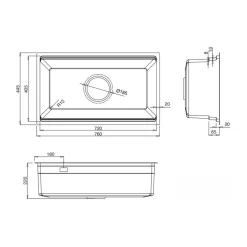 Chậu rửa chén Posco 304 Linen dập nổi Kluger KG7644FB Basic