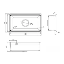 Chậu rửa chén Posco 304 Linen dập nổi Kluger KG7644FB Plus