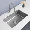 Chậu rửa chén Posco 304 Linen dập nổi Kluger KG7644FS Basic