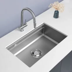 Chậu rửa chén Posco 304 Linen dập nổi Kluger KG7644FS Basic