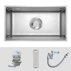Chậu rửa chén Posco 304 Linen dập nổi Kluger KG7644FS Basic