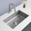 Chậu rửa chén Posco 304 Linen dập nổi Kluger KG7644FS Plus