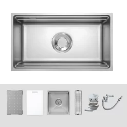 Chậu rửa chén Posco 304 Linen dập nổi Kluger KG7644FS Plus