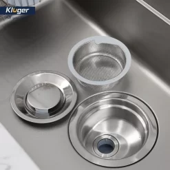 Chậu rửa chén Posco 304 Linen dập nổi Kluger KG7644FS Plus