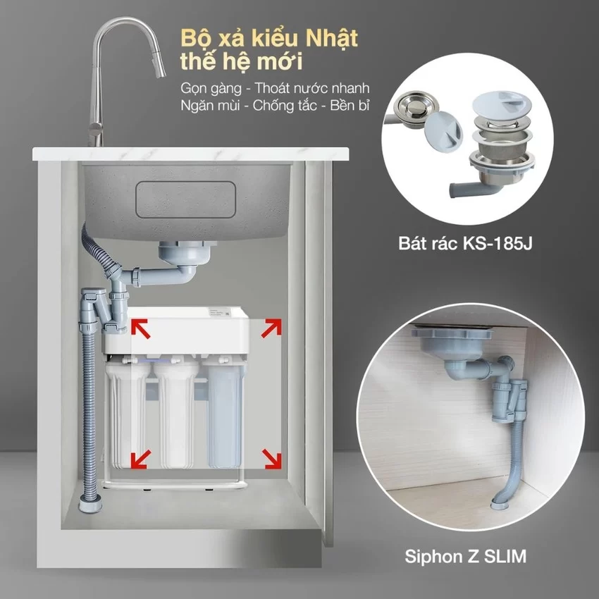 Chậu rửa chén Posco 304 Linen dập nổi Kluger KH8050FS Ulti 9 Chậu rửa chén Posco 304 Linen dập nổi Kluger KH8050FS Ulti