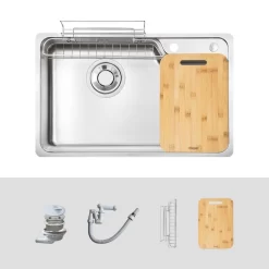 Chậu rửa chén Posco 304 Linen dập nổi Kluger KH8050FS Ulti 19 Chậu rửa chén Posco 304 Linen dập nổi Kluger KH8050FS Ulti