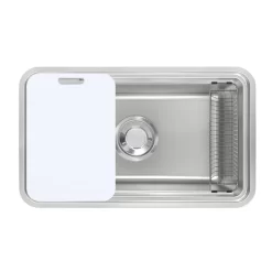 Chậu rửa chén Posco 304 Linen dập nổi Kluger KO7847FS Plus