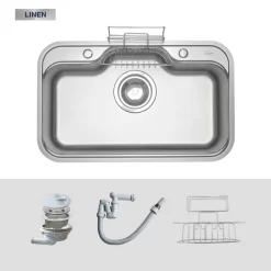 Chậu rửa chén Posco 304 Linen dập nổi Kluger KT7848FS - Basic