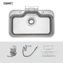 Chậu rửa chén Posco 304 Linen dập nổi Kluger KT7848FS - Basic