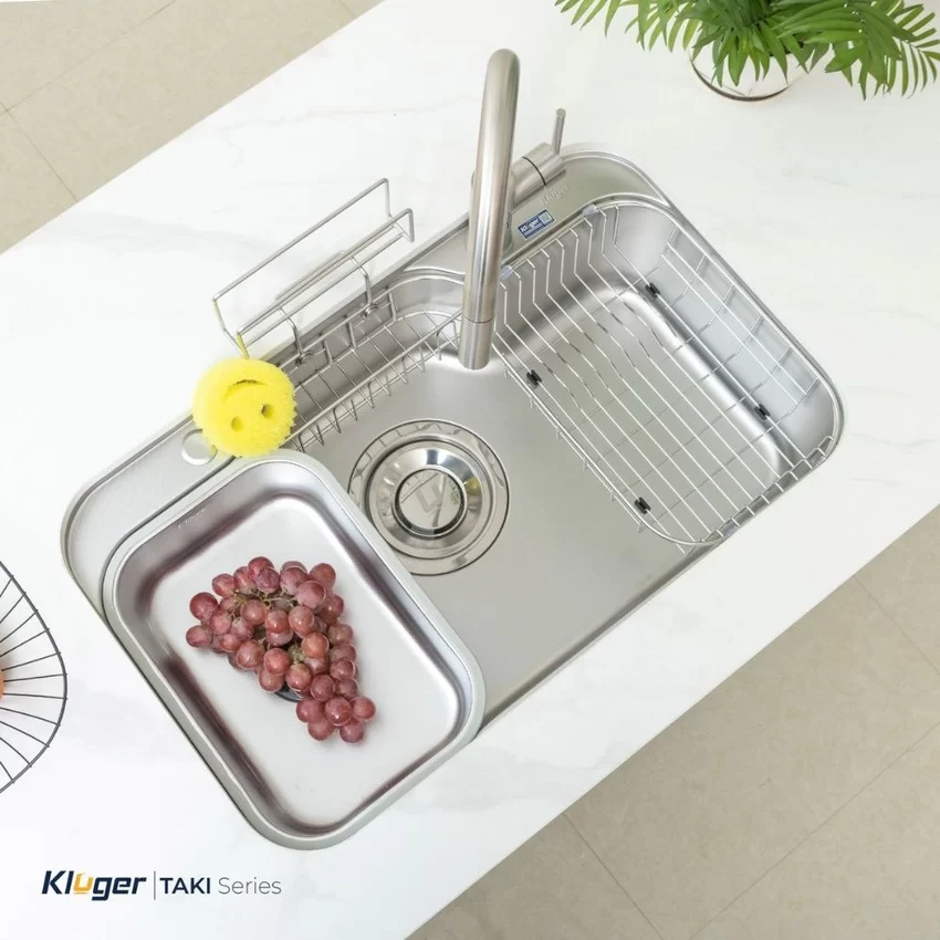 Chậu rửa chén Posco 304 Linen dập nổi Kluger KT7848FS - Plus 9 Chậu rửa chén Posco 304 Linen dập nổi Kluger KT7848FS - Plus