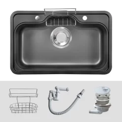 Chậu rửa chén Posco 304 Linen dập nổi Kluger KT8050FB – S80