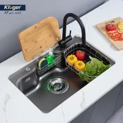 Chậu rửa chén Posco 304 Linen dập nổi Kluger KT8050FB – S80 Plus