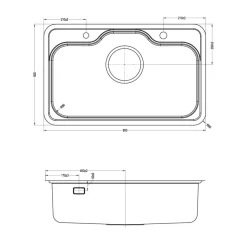 Chậu rửa chén Posco 304 Linen dập nổi Kluger KT8050FB – S80 Plus