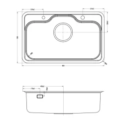 Chậu rửa chén Posco 304 Linen dập nổi Kluger KT8050FS – S80
