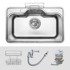 Chậu rửa chén Posco 304 Linen dập nổi Kluger KT8050FS – S80