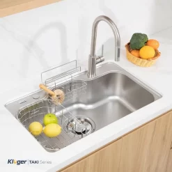Chậu rửa chén Posco 304 Linen dập nổi Kluger KT8050FS – S80 Plus